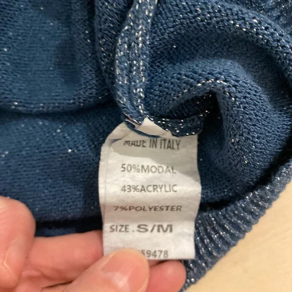 Alchemia Tricot Shimmery V-Neck Short Sleeve Sweater - Picture 5 of 7